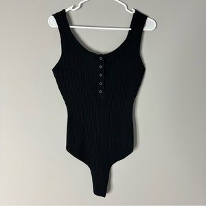 Ribbed Button Down Sweater Bodysuit